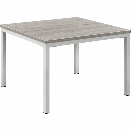 INTERION BY GLOBAL INDUSTRIAL Interion Wood End Table with Steel Frame, 24in x 24in, Gray 695754GY